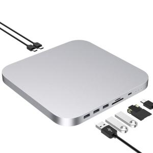 Mac mini ドッキングステーション ( 8in1 TypeC ハブ ) シルバー / M.2 + 2.5インチ SATA接続 SSD｜naha