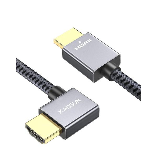 XAOSUN HDMI ケーブル 2M 4K 60Hz L字型 HDMI2.0規格 L型左向き90度...