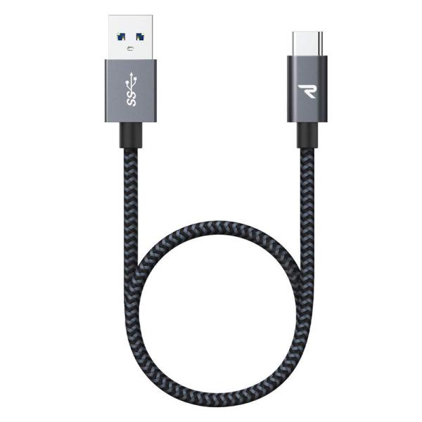 Rampow USB Type C ケーブル20cm/黒急速充電 QuickCharge3.0対応 ...