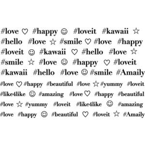 在庫一掃 即納 メール便無料 Amaily アメイリー ネイルシール No.2-15 ハッシュタグ ...