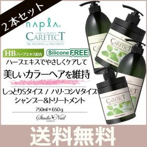 ナプラ ケアテクトHB 選べる2タイプしっとり Sタイプ / ハリ・コシ Vタイプポンプ 容器入り シャンプー 750ml ＆ ヘアトリートメント 650g 2本ペアセット