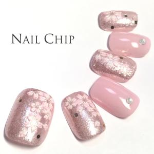 オーダー ネイルチップ ショート ジェル ピンク 斜めフレンチ ぷっくり