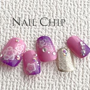 ネイルチップ ショート ジェル ホワイト グラデーション ゴールド