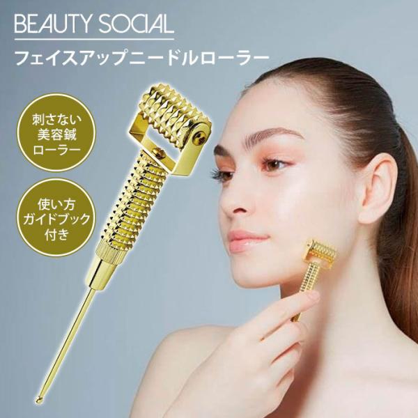 BEAUTY SOCIAL フェイスアップニードルローラー 刺さない美容鍼 フェイスローラー 美顔器...