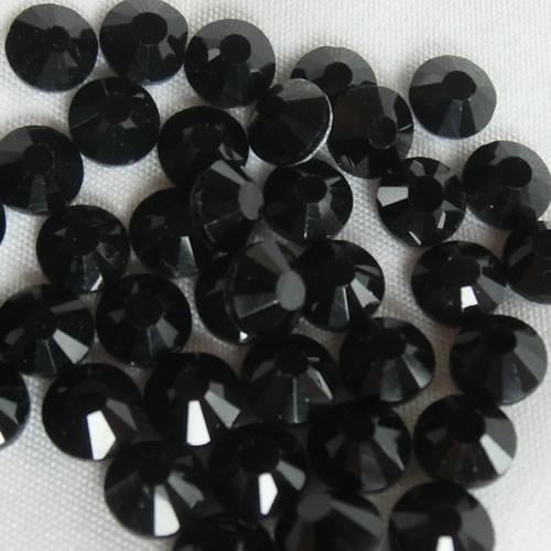 【メール便OK】高級ガラスストーン【ジェット ブラック】ss4(80粒)ss6,ss8,ss10(1...