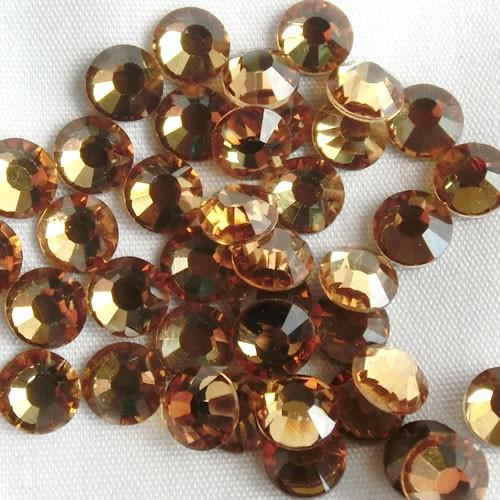 【メール便OK】高級ガラスストーン【ライトトパーズ】ss4(80粒)ss6,ss8,ss10(100...