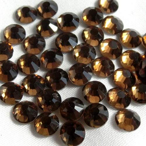 【メール便OK】高級ガラスストーン【スモークトパーズ】ss4(80粒)ss6,ss8,ss10(10...