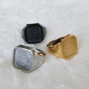 グルーデコ土台 ステンレスリング43 指輪 フリー Oデザインリング