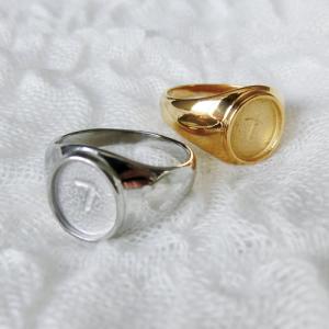 グルーデコ土台 ステンレスリング43 指輪 フリー Oデザインリング