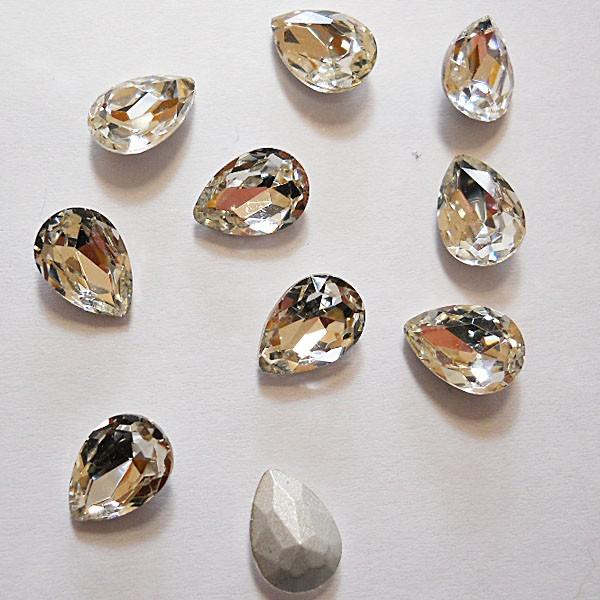 高級ガラスファンシーストーン　ビジューラインストーン03　クリスタル　涙しずく型　7×10mm  1...