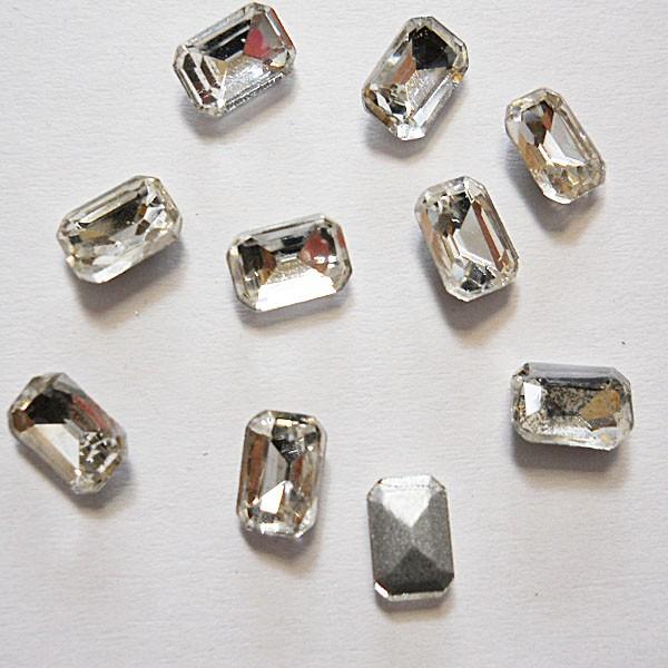 高級ガラスファンシーストーン　ビジューラインストーン08　クリスタル　長方形　4×6mm 1粒　スワ...