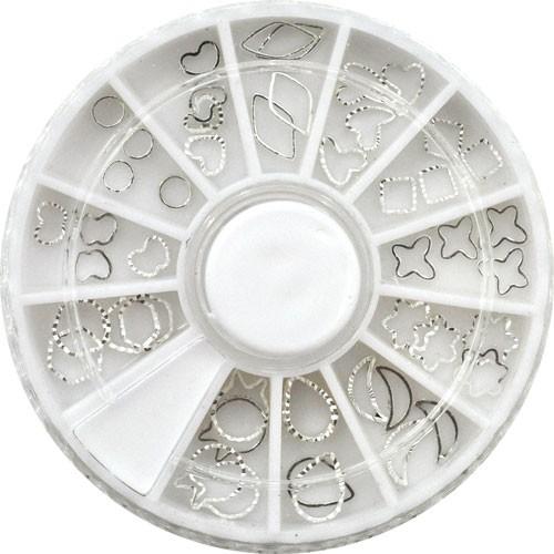 【メール便ＯＫ】ジェルネイル・レジンに埋め込みに♪シルバーフレーム(お試し少量パック)