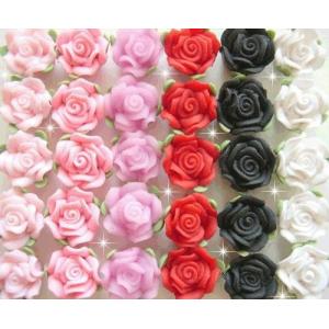 クレイフラワーバラ１P　13ｍｍ（ 葉アリ ）（ あすつく ）（ パーツ ）
