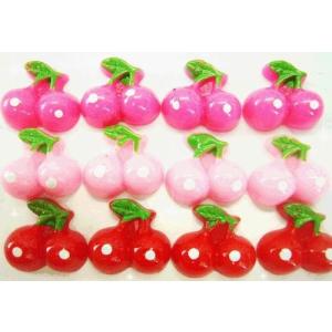 さくらんぼ（ Ｍ ）１P　 17×15mm（ あすつく ）（ パーツ ）