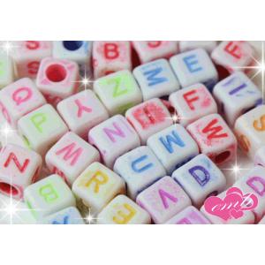 アルファベットビーズ　ミニスクエア　１P（ あすつく ）（ パーツ ）