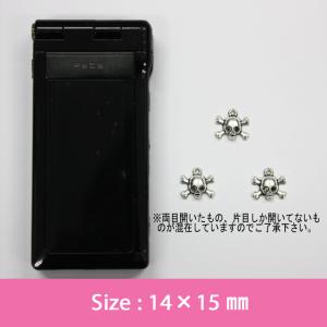 デコ電メタルパーツ メタル スカル約14×15...の詳細画像1