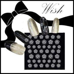 【アウトレット】ネイルシール 花 フラワー wish ネイルシール カメリア ホワイト wisale｜nailworld