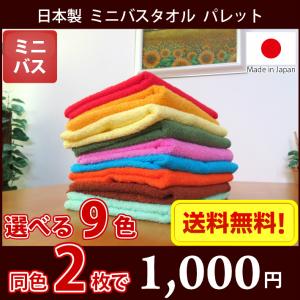 日本製 泉州 ミニバスタオル パレット 選べる9色 同色2枚セット 41cm×114cm 調度良いサイズ ポイント消化 メール便送料無料 圧縮パック