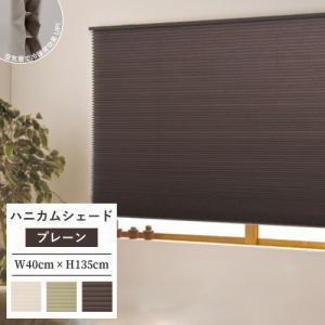 プリーツスクリーン ハニカムシェード 無地 調光 規格品 彩 幅40×高さ135cm 断熱 保温 冷...