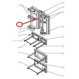 三菱 冷蔵庫用冷蔵室ドアパッキン右 M20WW1110｜naitodenki