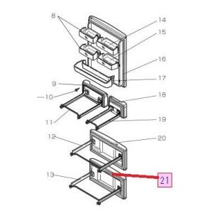 三菱 冷蔵庫用野菜室ドアパッキン M20WW1112