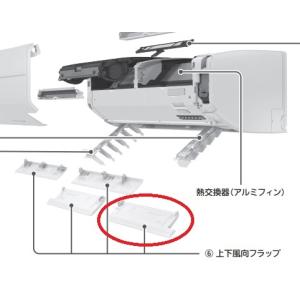 三菱電機エアコン 上下風向フラップ 右下（右奥）ホワイト M21ECG041｜naitodenki