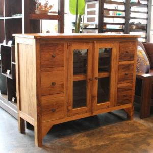 輸入家具 オランダ家具 グランドキャビネット 食器棚 オーク材無垢