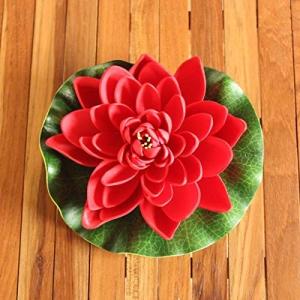 ロータスの造花M 蓮の花 睡蓮 ディープレッド 17cm