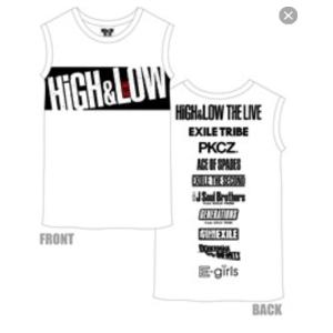 HIGH＆LOW THE LIVE ノースリーブ ツアー Tシャツ 白 ホワイト｜naka-store