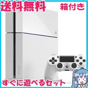 PlayStation4 グレイシャー・ホワイト 500GB CUH1100AB02　プレイステーション4　プレステ４　PS4　箱付き　すぐに遊べるセット｜naka-store