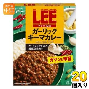 グリコ LEEガーリックキーマカレー辛さ×12倍 150g パウチ 20個 (10個入×2 まとめ買い)｜nakae-web