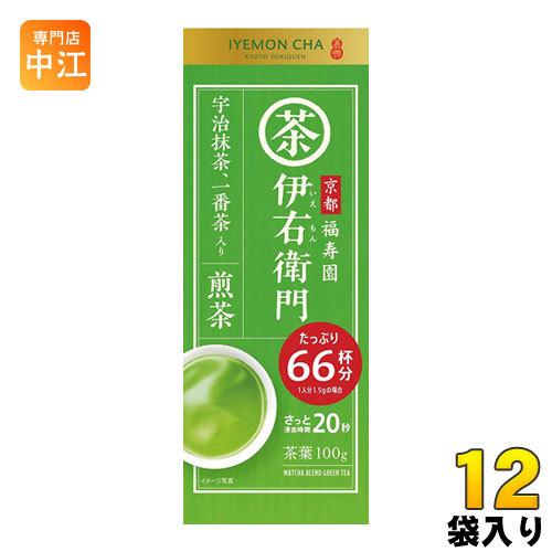 宇治の露製茶 京都福寿園 伊右衛門 抹茶入り煎茶 100g 12袋入