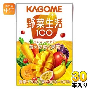 カゴメ 野菜生活100 マンゴーサラダ 100ml 紙パック 30本入 野菜ジュース 砂糖不使用 黄の野菜と果実 カロテン｜nakae-web