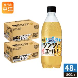 サントリー 天然水 特製ジンジャーエール 500ml ペットボトル 48本 (24本入×2 まとめ買い) 炭酸飲料 炭酸水 ジンジャー