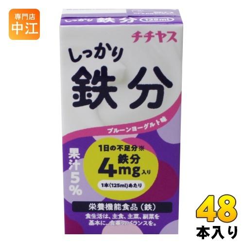 チチヤス しっかり鉄分 125ml 紙パック 48本 (12本入×4 まとめ買い)