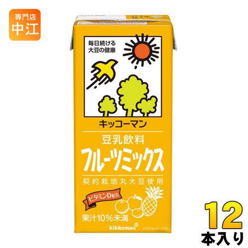 キッコーマン 豆乳飲料 フルーツミックス 1L 紙パック 12本 (6本入×2 まとめ買い) イソフ...