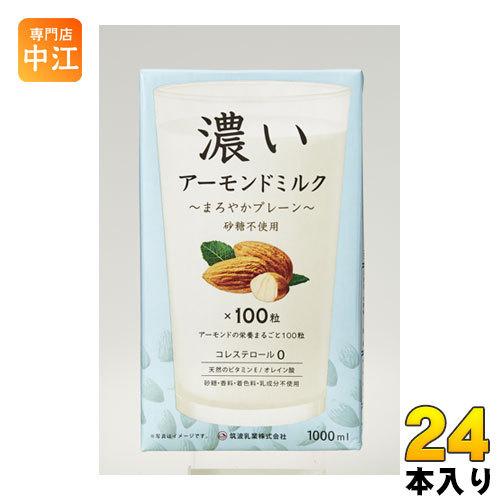 筑波乳業 濃いアーモンドミルク まろやかプレーン 1L 紙パック 24本 (12本入×2 まとめ買い...