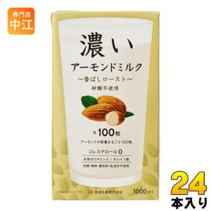 筑波乳業 濃いアーモンドミルク 香ばしロースト 1L 紙パック 24本 (12本入×2 まとめ買い)｜nakae-web