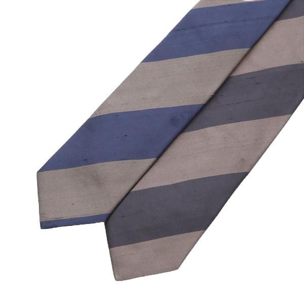 NAKAGAWA1948 ナカガワ シルクシャンタン レジメンタル段落ちストライプタイ 34A02