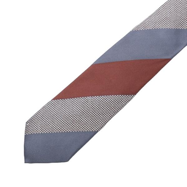 NAKAGAWA1948 ナカガワ シルク レジメンタル段落ちストライプジャガードタイ 34A05