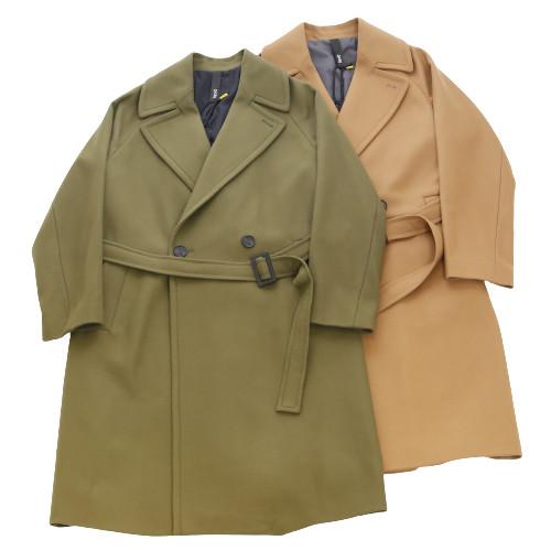 【SALE40】Hevo イーヴォ [秋冬] ウールナイロン ダブルブレストベルテッドコート BRI...