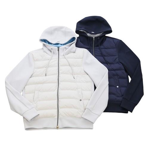 HERNO ヘルノ Resort [秋冬] ハイブリッド フーデッドブルゾン パーカー ミラノリブ ...