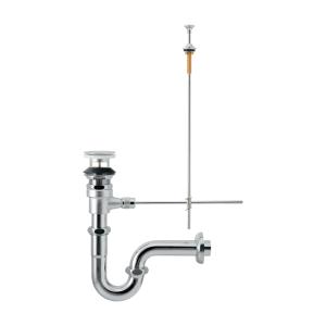 カクダイ KAKUDAI 4323-38 ポップアップPトラップ はさみ込み厚18.5〜31ミリ オーバーフロー付き洗髪洗面台用 ポップアップ金具付 (送料区分：D)