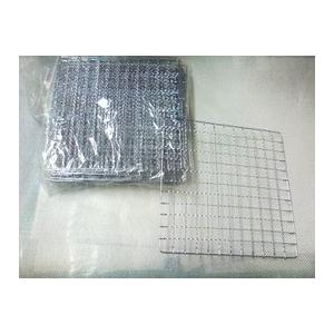 ２０枚セット　使い捨て焼き網　日本製　角型正方形　約２３．５ｃｍ×２３．５ｃｍ　鉄・亜鉛メッキ　巻き付け仕上げ　餅網　まとめ買い