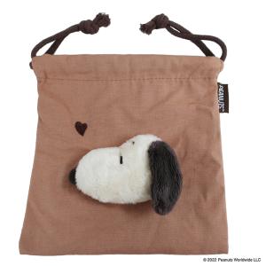 SNOOPY mocoブラウン ボアフェイス巾着/モカ Accessories