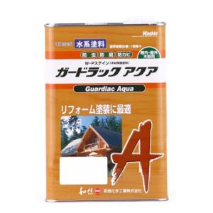 和信ペイント ガードラックアクア プロ仕様の水性屋外木部用塗料 1回塗 高着色 塗替最適 チーク 3.5kg