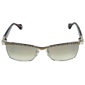 美品△A'rossby ロズビー 209251409 925 ハーフリム サングラス アイウェア ブラック シルバー 55□19-135 度入り メンズ 美品△A'rossby ロズビー 209251409 925 ハーフリム サングラス アイ