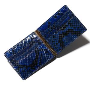 札ばさみ マネークリップ メンズ レディース 財布 本革 蛇革 パイソン