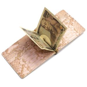 札ばさみ マネークリップ 薄型 財布 メンズ レディース 本革 パイソン