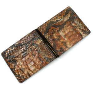 札ばさみ マネークリップ / メンズ レディース 豚革 ・ パイソン 群雲